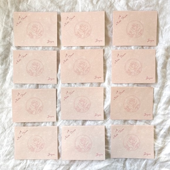 12ct A Note From Joyce Pink Stationary Cards and Matching Envelopes - Picture 12 of 12